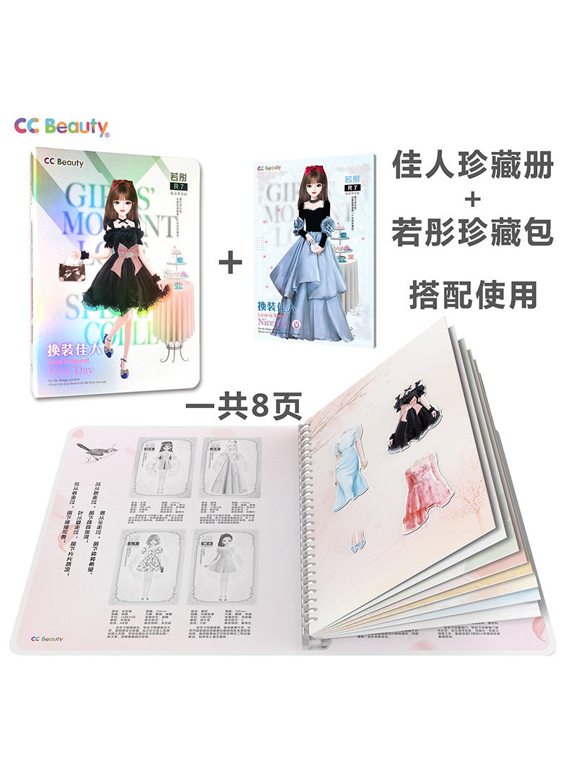 Factory Straight Hair Internet Celebrity Princess Magnetic Dress-up Sticker Early Education Enlightenment Toys Magnetic Sticker Quiet Book DIY Beauty Collection Book + Ruotong Collection Bag