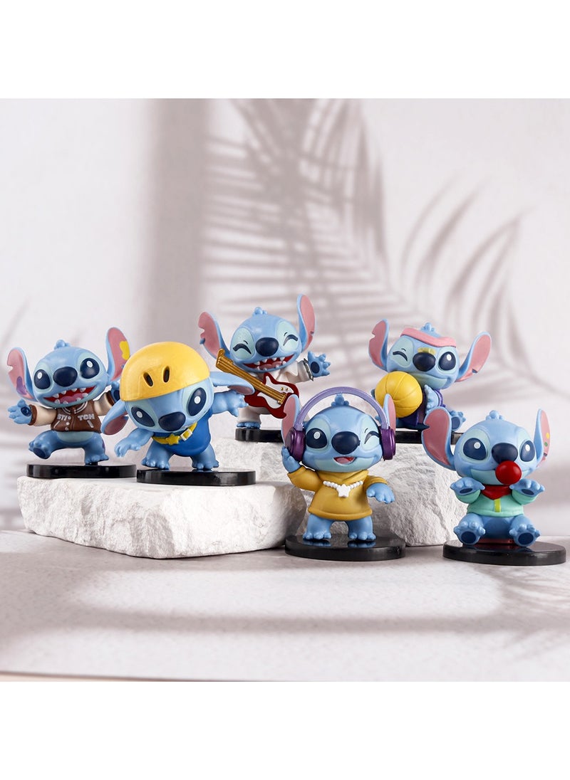 6-Piece Lilo & Stitch Statue Figure Height 8cm，Action Figure Set Toy,High Quality Cartoon Figure Toy for Collection, Decoration