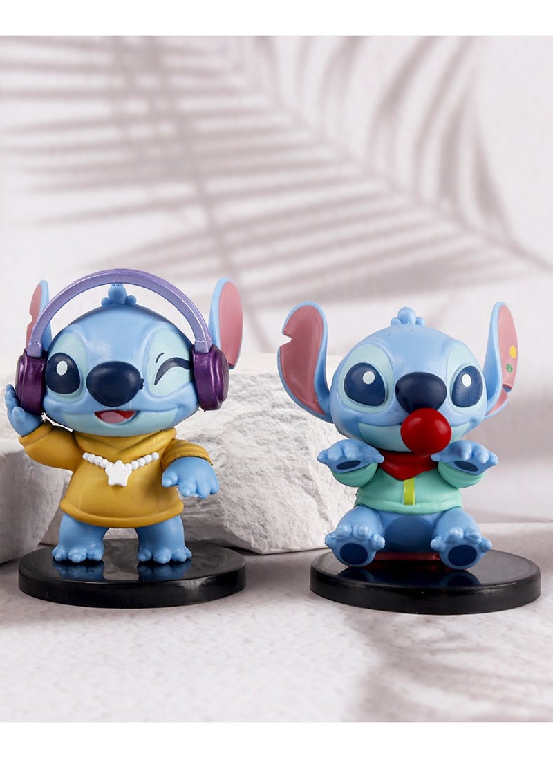 6-Piece Lilo & Stitch Statue Figure Height 8cm，Action Figure Set Toy,High Quality Cartoon Figure Toy for Collection, Decoration