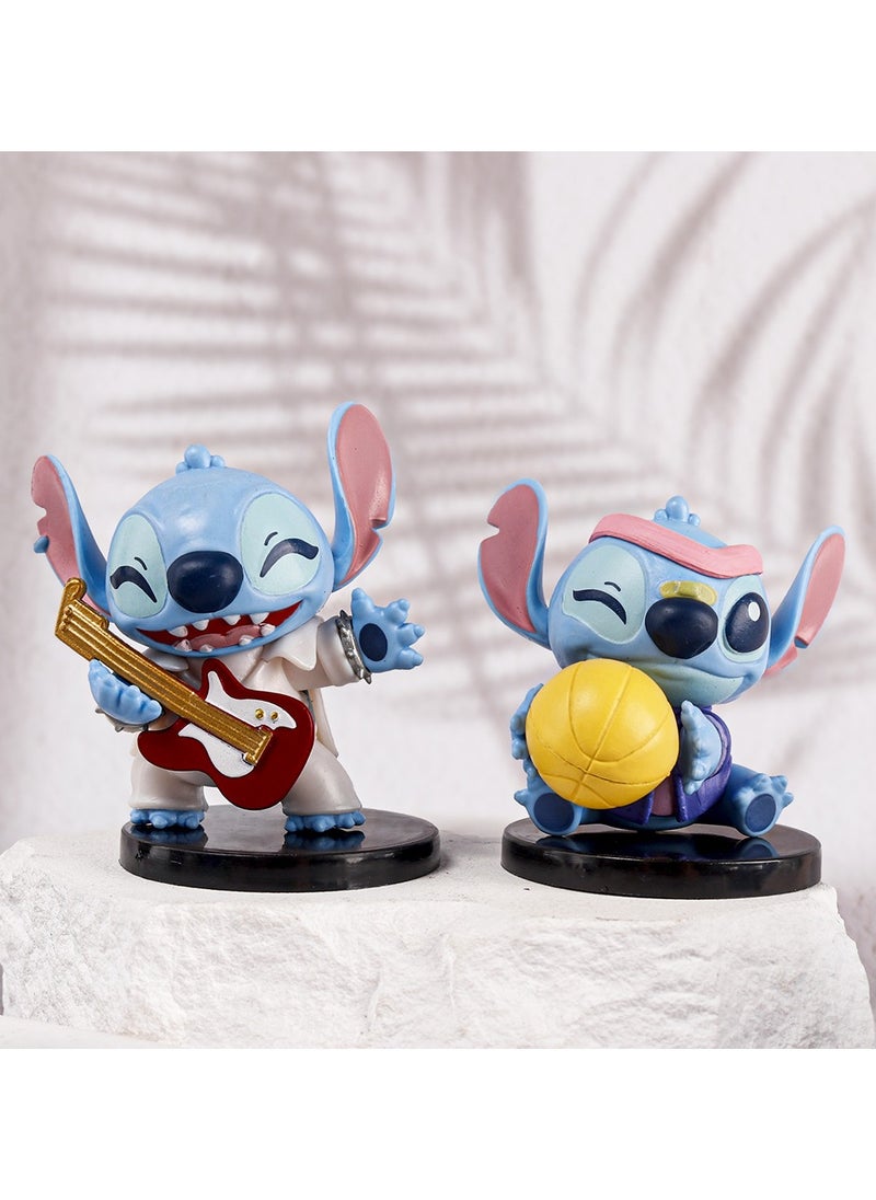 6-Piece Lilo & Stitch Statue Figure Height 8cm，Action Figure Set Toy,High Quality Cartoon Figure Toy for Collection, Decoration