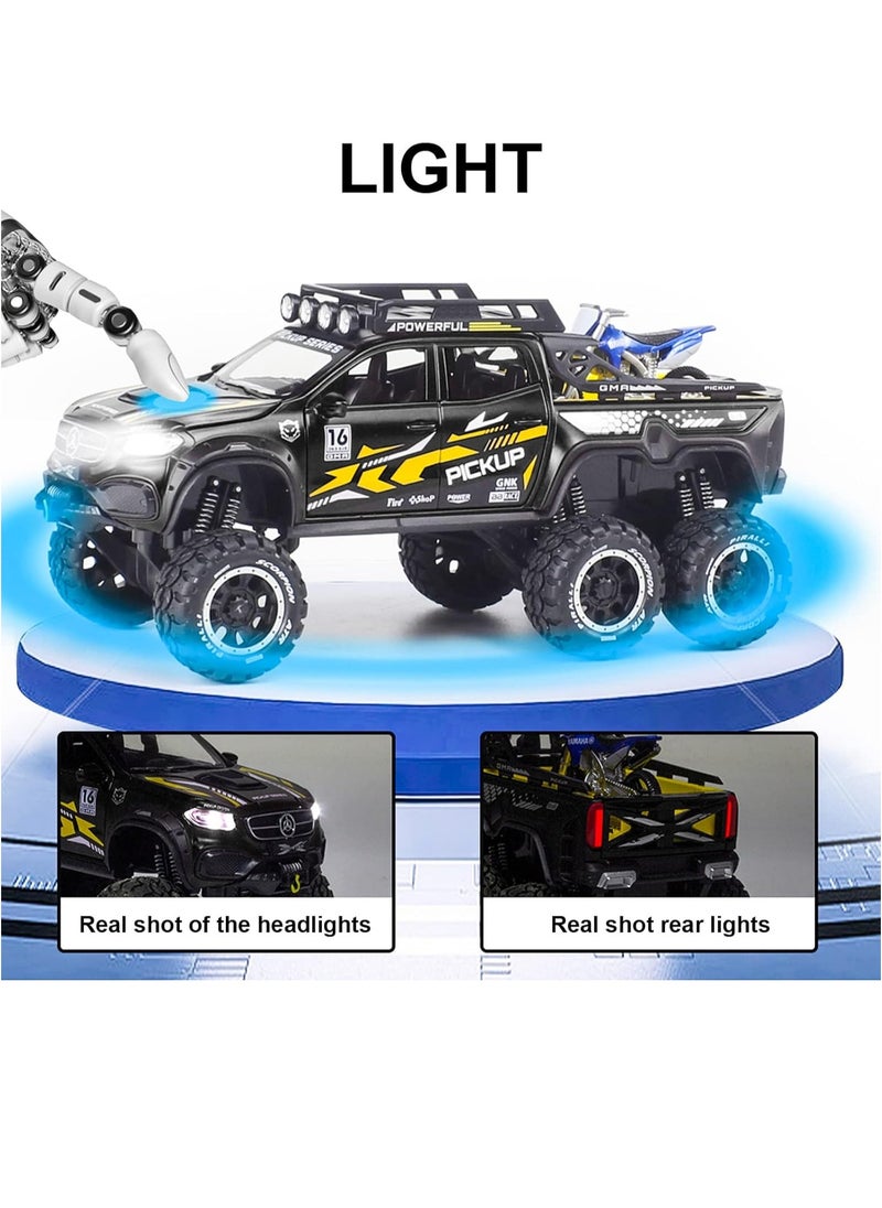 Boy's 1:28 Diecast Raptor F150 Pickup Truck Toy - Metal Model Car With Sound & Light, Pull Back Action, Perfect for Kids & Adults, Ideal Birthday Gift