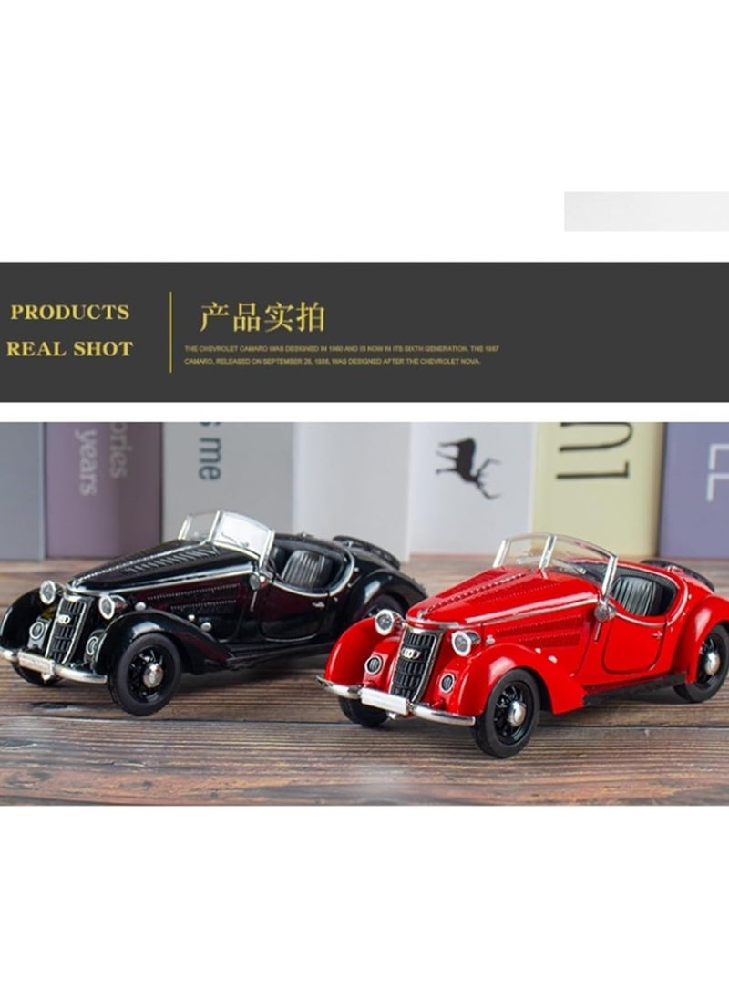 Diecast 1:32 Audi Wanderer W25K Roadster – Vintage Classic Car Model, Pull Back Replica with Sound & Light, Red Collectible Toy for Kids & Adults