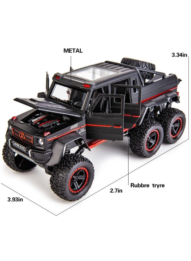 1:22 Benz G63 AMG 6x6 Off-Road Pickup Model Car – Zinc Alloy Pull-Back Toy with Sound & Light | Gift for Kids & Adult Collectors