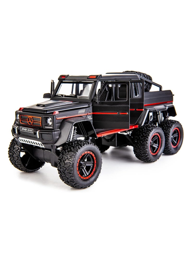 1:22 Benz G63 AMG 6x6 Off-Road Pickup Model Car – Zinc Alloy Pull-Back Toy with Sound & Light | Gift for Kids & Adult Collectors