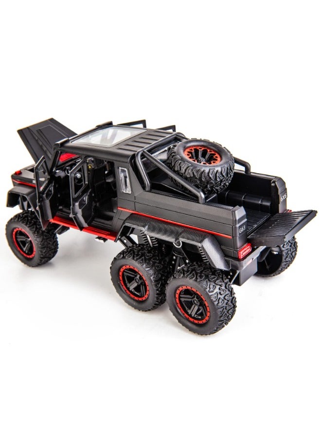 1:22 Benz G63 AMG 6x6 Off-Road Pickup Model Car – Zinc Alloy Pull-Back Toy with Sound & Light | Gift for Kids & Adult Collectors