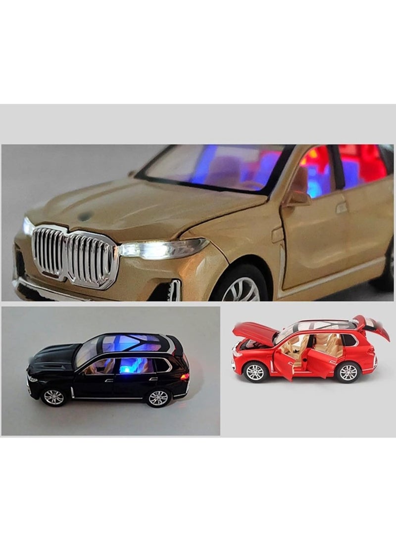 Diecast Car 1:32 For BMW X7 Alloy Cars Model Simulation Die-Casting Sound And Light Pull Back Model Kid's Toy Gifts (Color : Red)