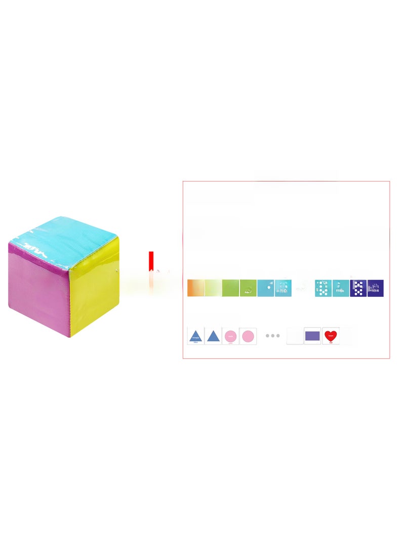 Educational Baby Toy Dice for Alphabet  Shape Recognition Six-color dice-with alphanumeric shape set