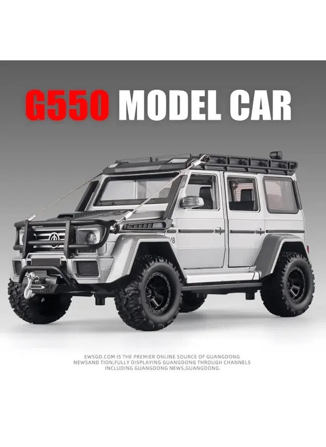 1:24 G552 Diecast SUV Desert Offroad Big Wheel Alloy Model Car with Sound & Light Realistic Toy Gift for Kids