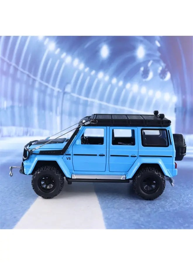 1:24 G550 Diecast SUV Desert Offroad Big Wheel Alloy Model Car with Sound & Light Realistic Toy Gift for Kids