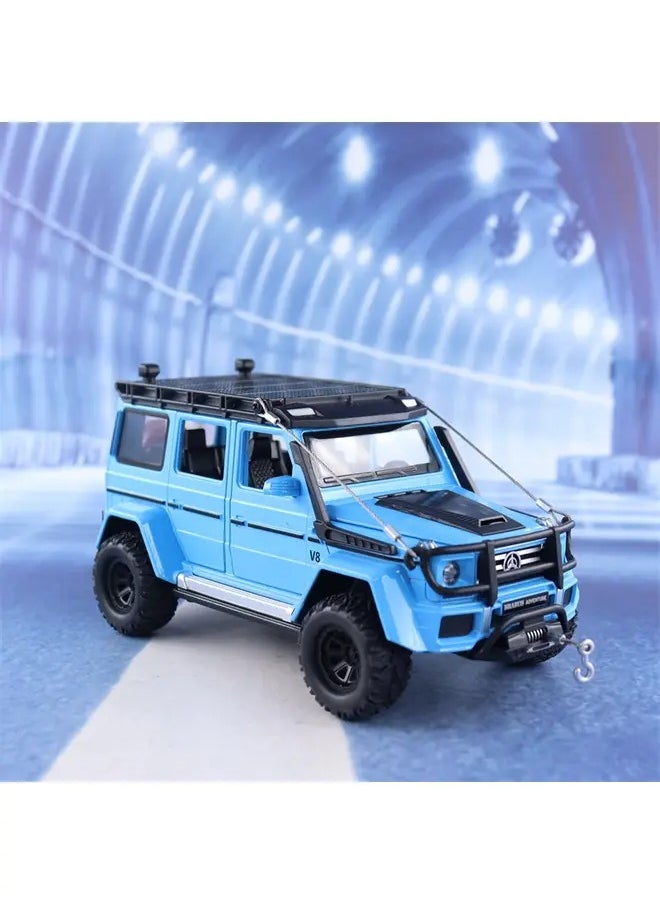 1:24 G550 Diecast SUV Desert Offroad Big Wheel Alloy Model Car with Sound & Light Realistic Toy Gift for Kids