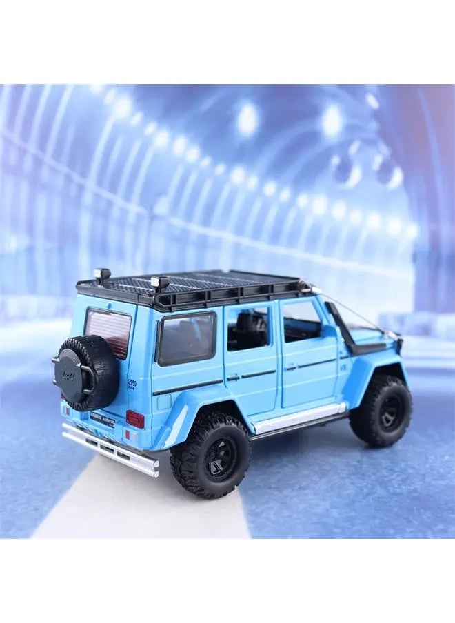 1:24 G550 Diecast SUV Desert Offroad Big Wheel Alloy Model Car with Sound & Light Realistic Toy Gift for Kids