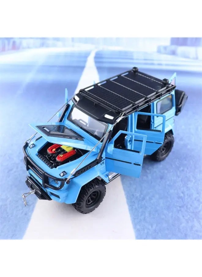 1:24 G550 Diecast SUV Desert Offroad Big Wheel Alloy Model Car with Sound & Light Realistic Toy Gift for Kids