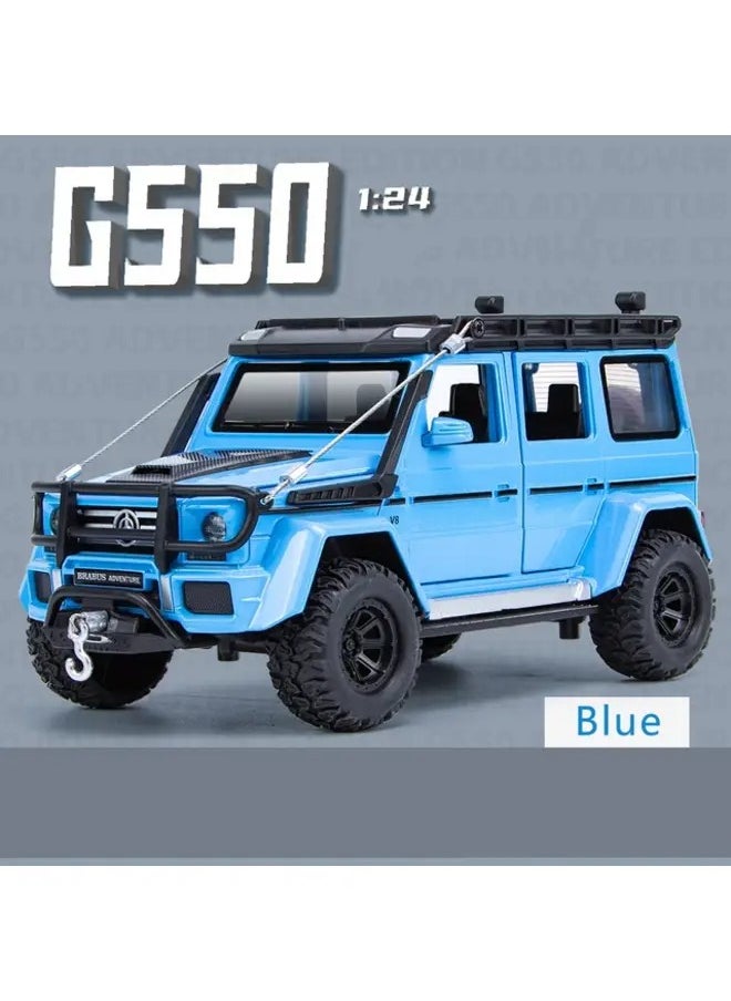 1:24 G550 Diecast SUV Desert Offroad Big Wheel Alloy Model Car with Sound & Light Realistic Toy Gift for Kids