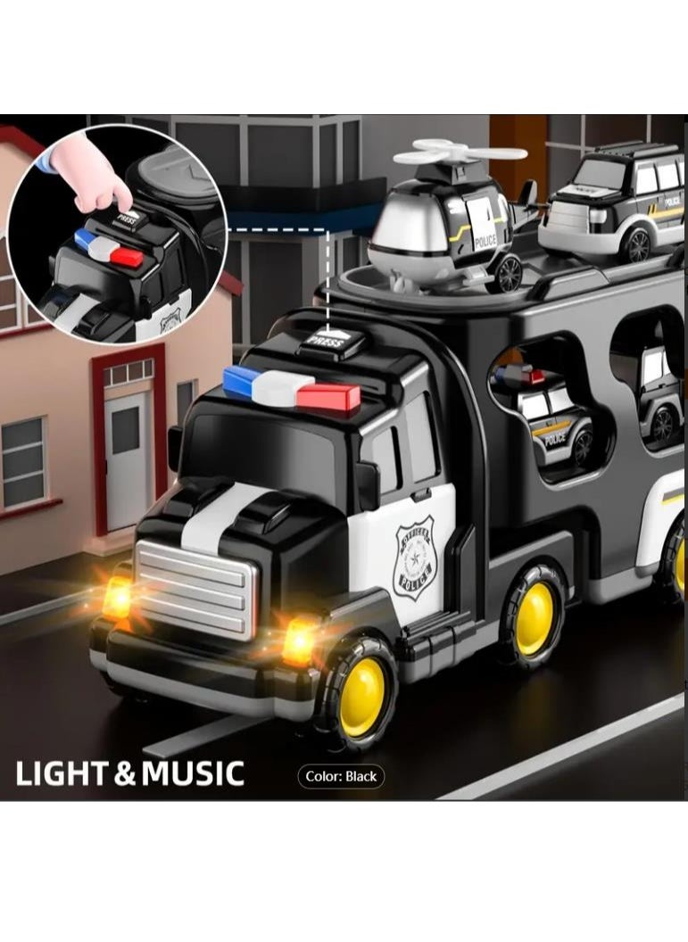 Toddler Toys Trucks for Boys 4-6, 5 in 1 Police Cars Toys for 3+ 4 5 6 7 8 Year Old Boys Girls, Kids Toys Christmas Birthday Gifts with Light Sound