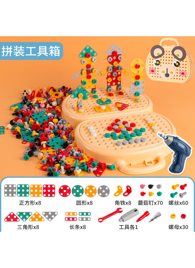 Baby puzzle assembly toolbox electric screwdriver screw repair childrens repair toolbox toys Puppy toolbox + electric drill