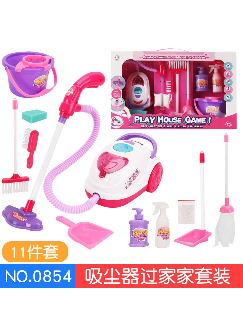 General new childrens electric simulation vacuum cleaner cleaning toy girl play house sound effect light cleaning small household appliances 0854 vacuum cleaner bucket suit