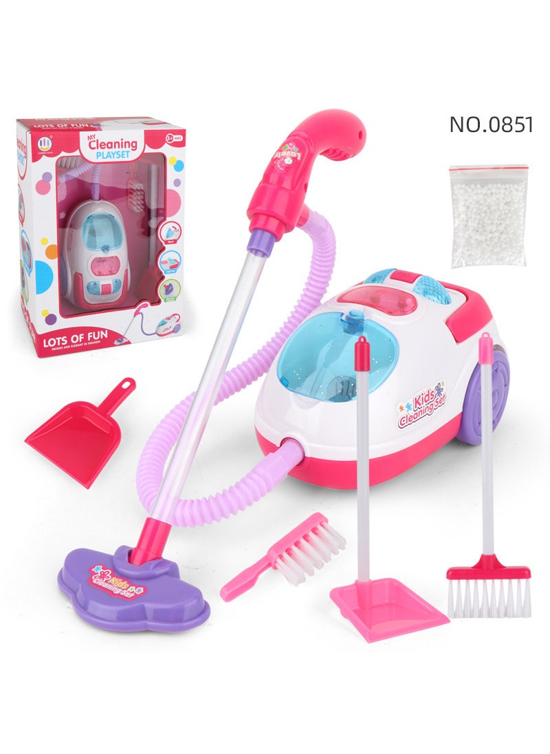 General new childrens electric simulation vacuum cleaner cleaning toy girl play house sound effect light cleaning small household appliances 0851# vacuum cleaner suit