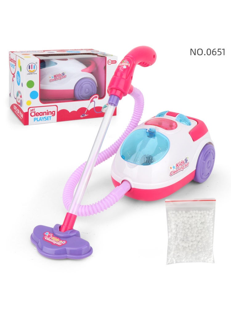 General new childrens electric simulation vacuum cleaner cleaning toy girl play house sound effect light cleaning small household appliances 0651# vacuum cleaner small box