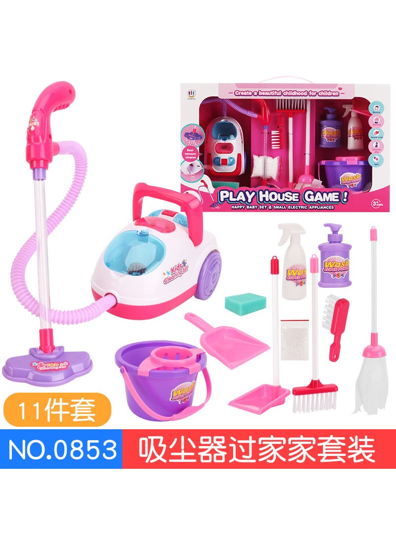 General new childrens electric simulation vacuum cleaner cleaning toy girl play house sound effect light cleaning small household appliances 0853 vacuum cleaner bucket suit