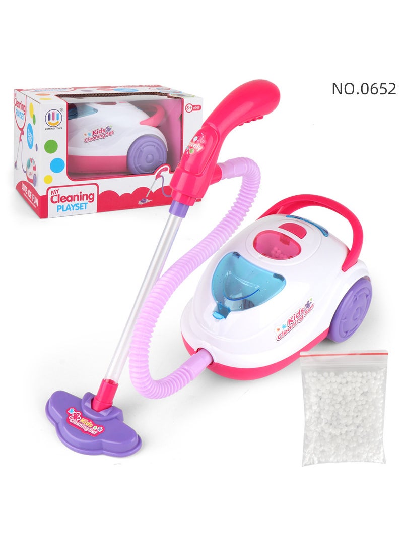 General new childrens electric simulation vacuum cleaner cleaning toy girl play house sound effect light cleaning small household appliances 0652# vacuum cleaner small box