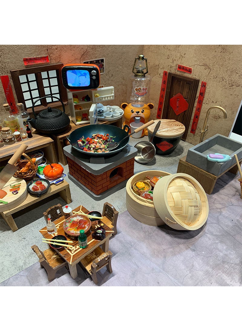 Children's mini kitchenette play house cooking toys real boiled Wood full set of simulation kitchenware set manufacturers wholesale