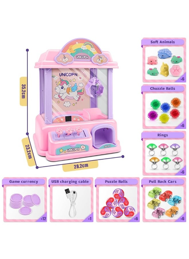 Amy&Benton Claw Machine for Kids Grabber Arcade Crane Vending Toy with Prizes for Girls