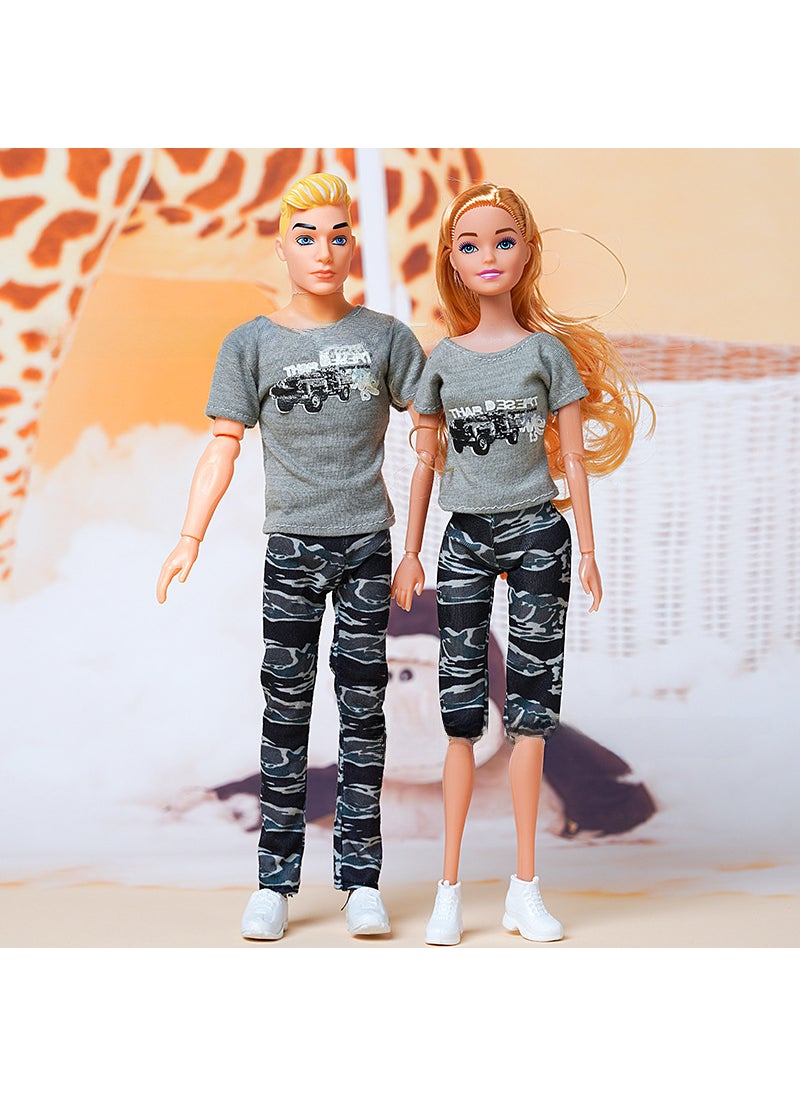 30CM Family Doll Set with Fashion Couple Shoes 11042 couple