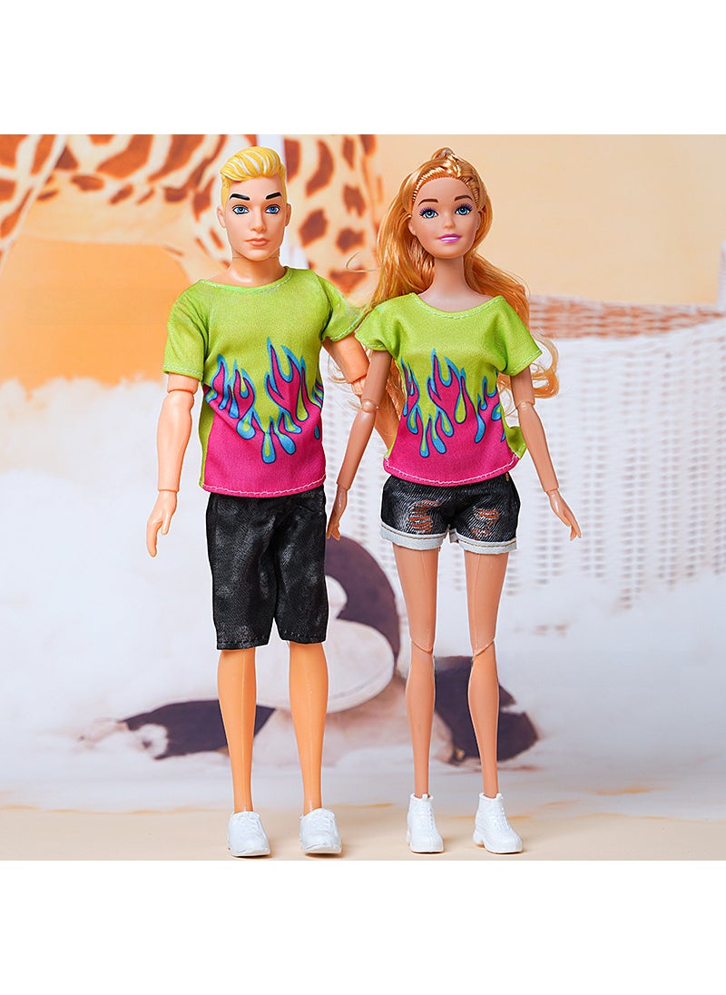 30CM Family Doll Set with Fashion Couple Shoes 11024 couple