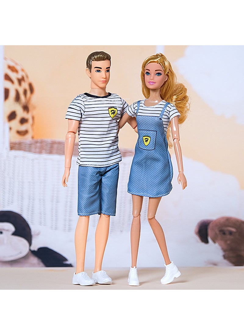 30CM Family Doll Set with Fashion Couple Shoes 11028 couple