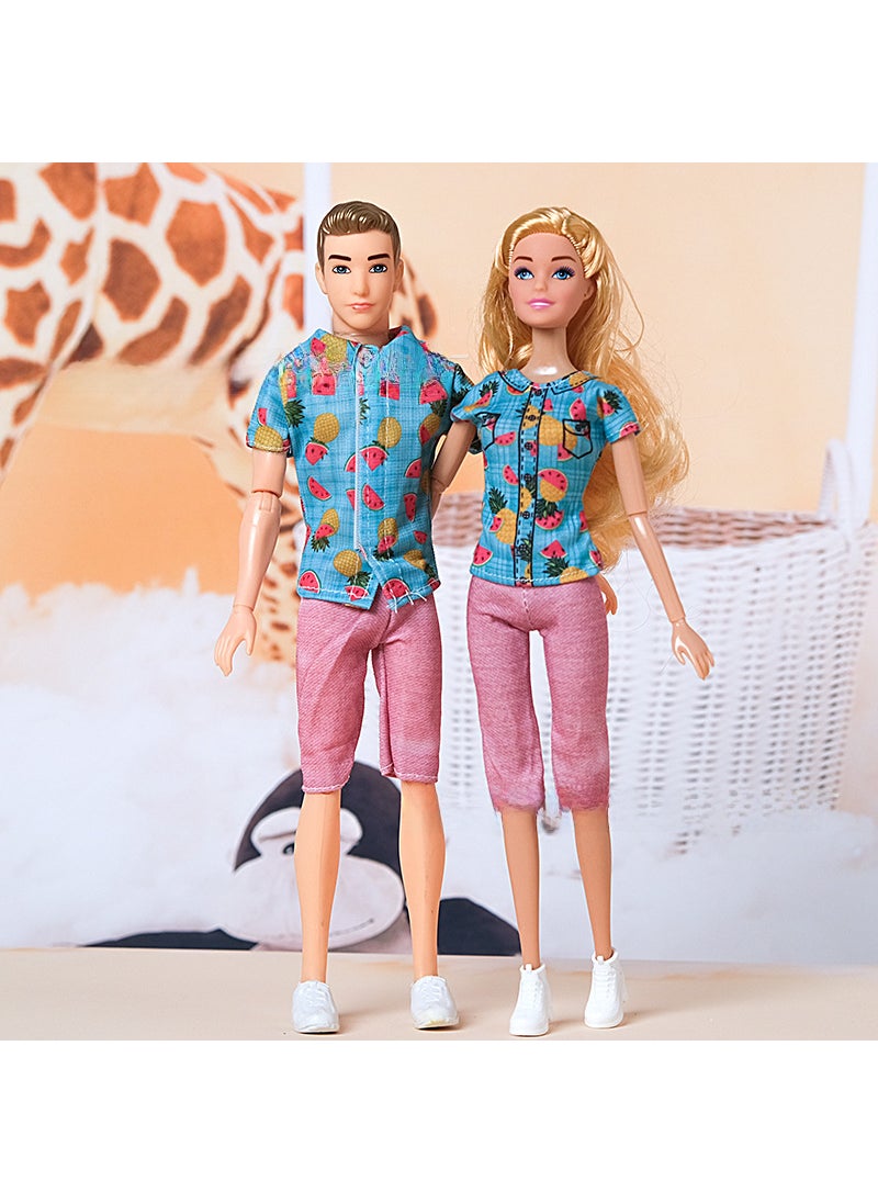 30CM Family Doll Set with Fashion Couple Shoes 11054 couple