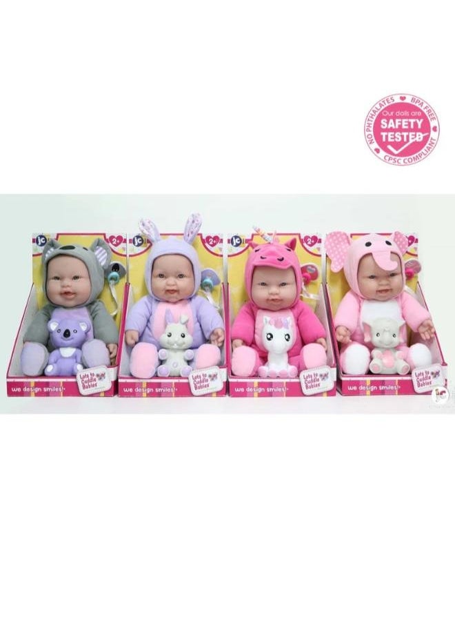 JC Toys Lots To Cudle Baby Doll Animal Theme Asst. 12 inches