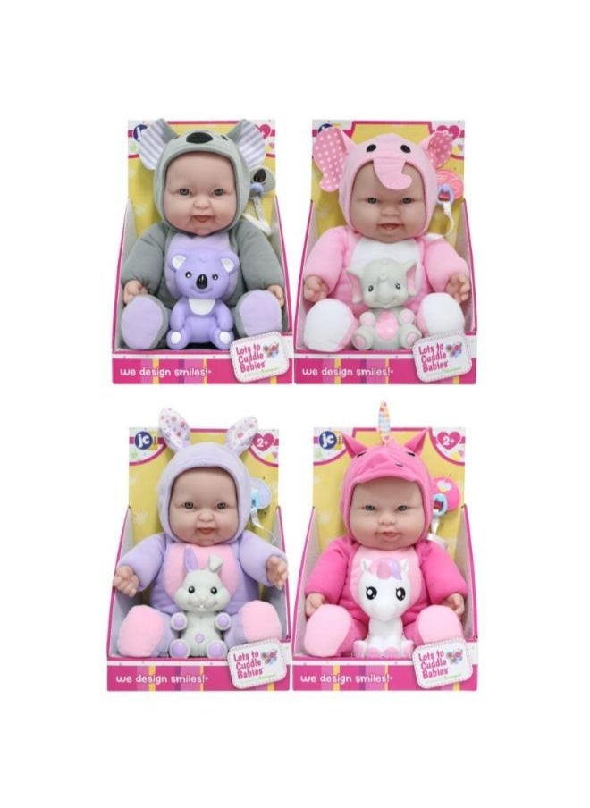 JC Toys Lots To Cudle Baby Doll Animal Theme Asst. 12 inches