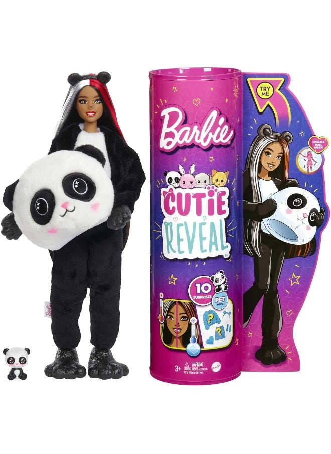 Barbie Cutie Reveal Dolls with Animal Plush Costume & 10 Surprises Including Mini Pet & Color Change