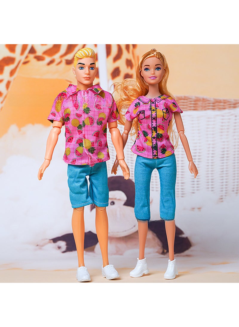 30CM Family Doll Set with Fashion Couple Shoes 11052 couple