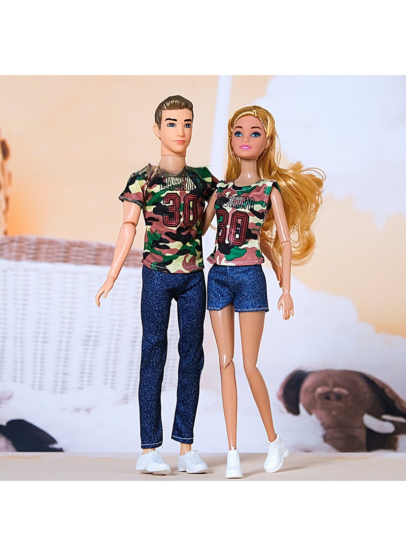 30CM Family Doll Set with Fashion Couple Shoes 11040 couple