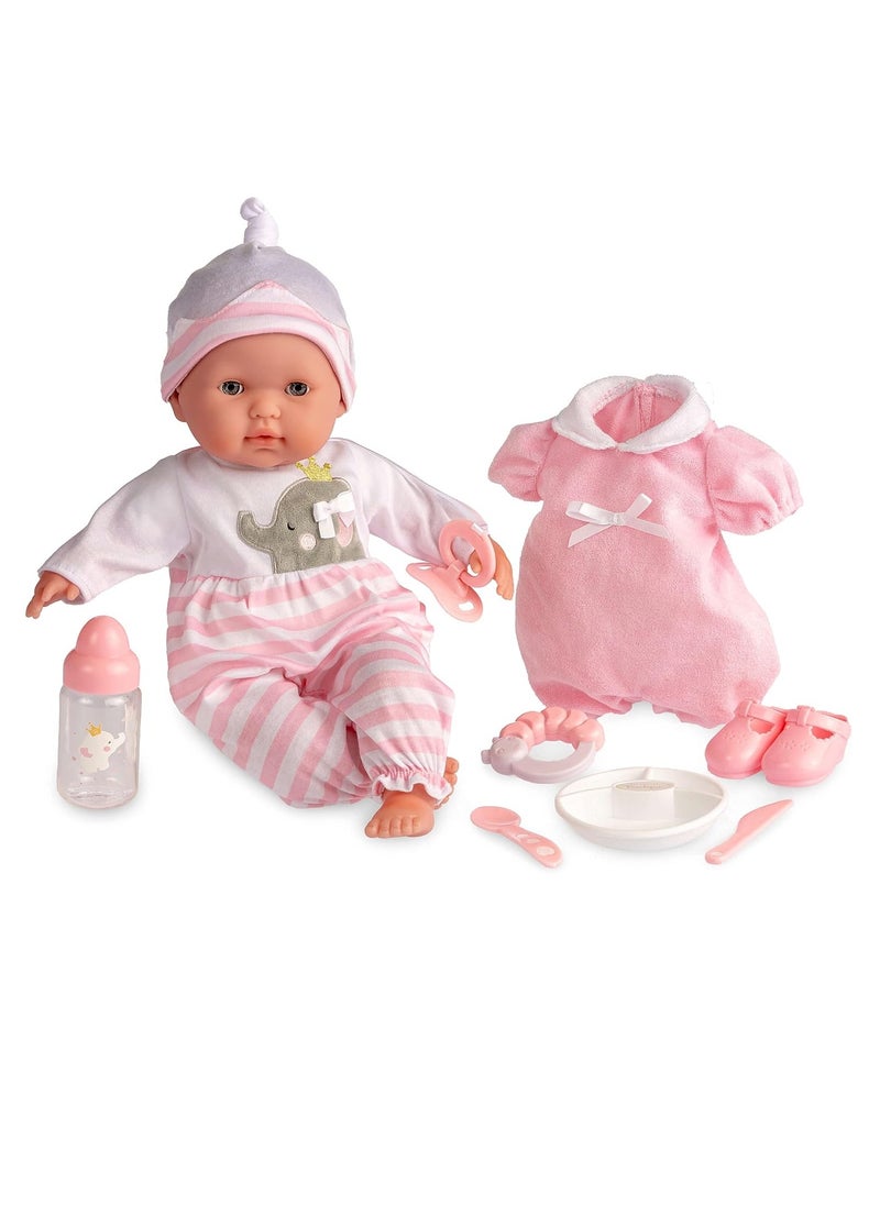 JC Toys Berenguer Boutique Realistic Baby Doll Open/Close Eyes 15 inches