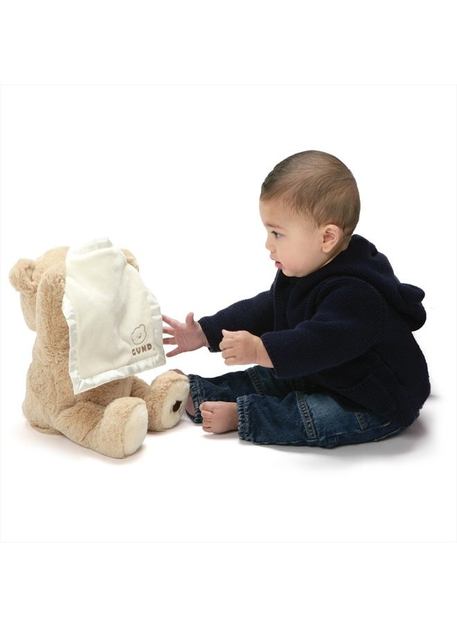 Peek-A-Boo Teddy Bear Plush, Animated Stuffed Animal for Babies and Newborns, 11.5