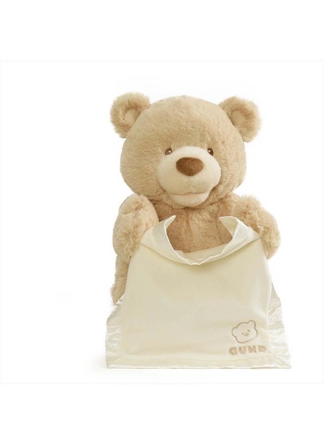 Peek-A-Boo Teddy Bear Plush, Animated Stuffed Animal for Babies and Newborns, 11.5