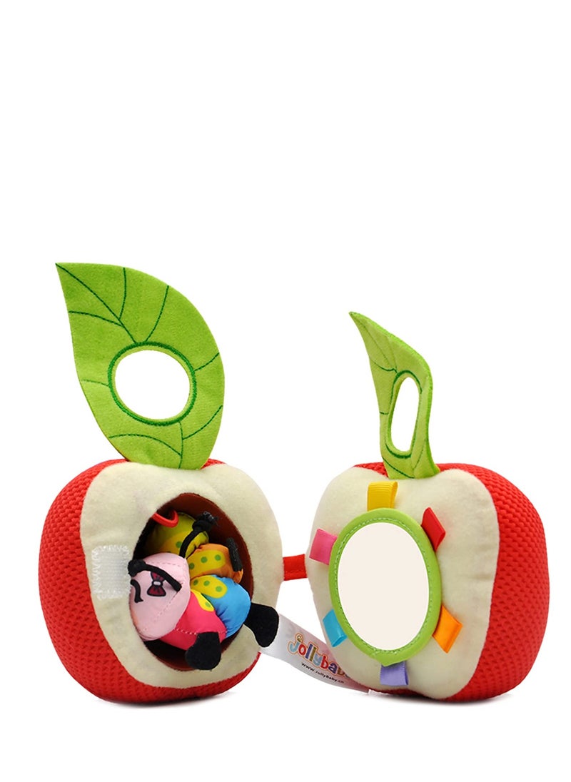 Baby Plush Fruit Doll Toys, Baby Education Toys Caterpillars Eat Fruit Avocado Toys Bed Hanging Baby's Comfort Toy Ringing Bed Bell For Gift for Infant boy & Girl 3 Months+(Apple)