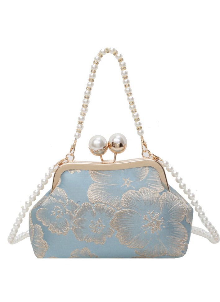 Chinese Style Embroidered Women's Bag Chinese Rretro Handbag Crossbody Bag Versatile Pearl Dinner Bag