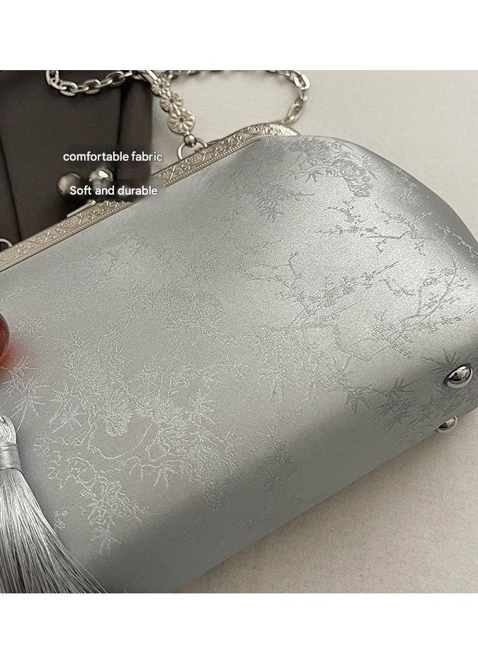 New Evening Bag Women's Shoulder Crossbody Bag Ins Chain Clip Bag Tassel Fashion Versatile Women's Bag