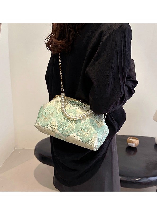 Ladies' One Shoulder Crossbody Bag With Ins Chain Hand-held Dinner Bag Embroidered Niche High-end Feel