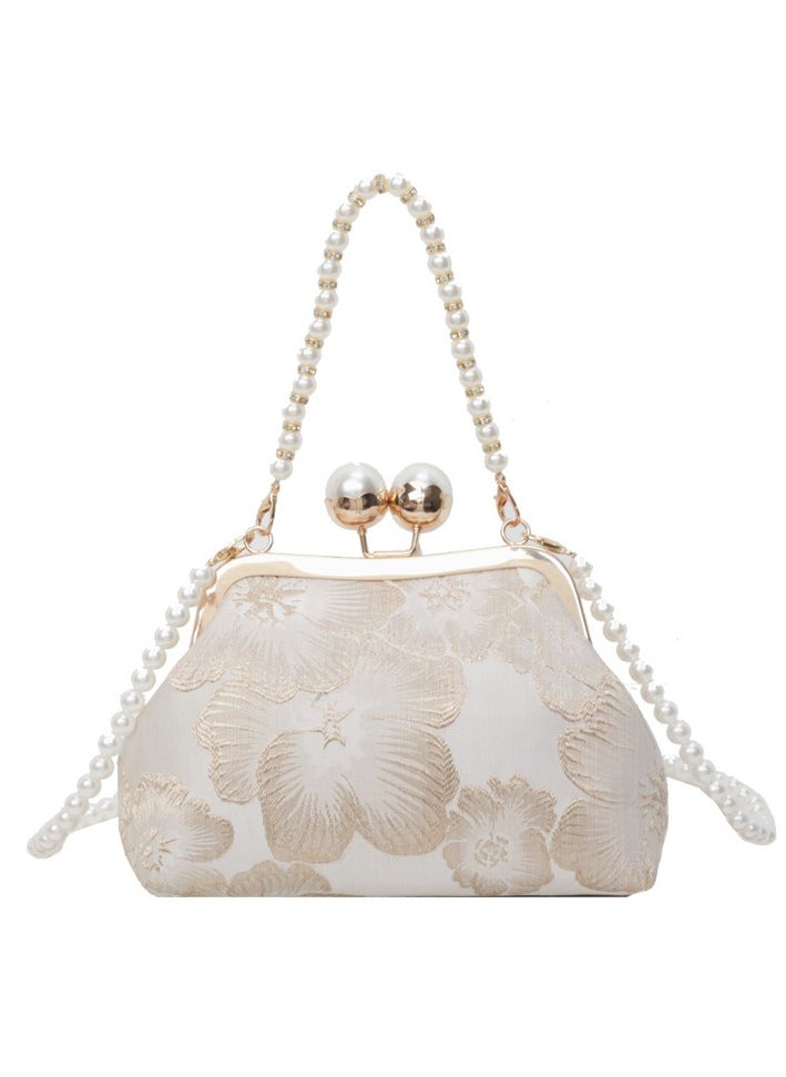 Chinese Style Embroidered Women's Bag Chinese Rretro Handbag Crossbody Bag Versatile Pearl Dinner Bag