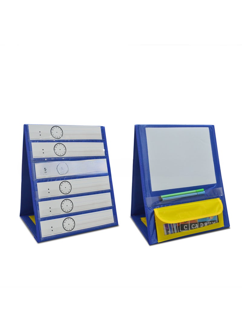 Foldable Tabletop Pocket Chart Stand Card Whiteboard-Portable