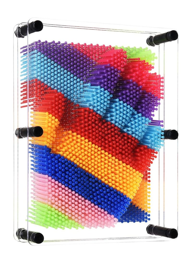 3D Pin Art Toy, Unique Plastic Pin Art Board for Kids,Inspire Imagination & Challenge Sense, Innovative Boundless Creativity for Children (Multicolor)