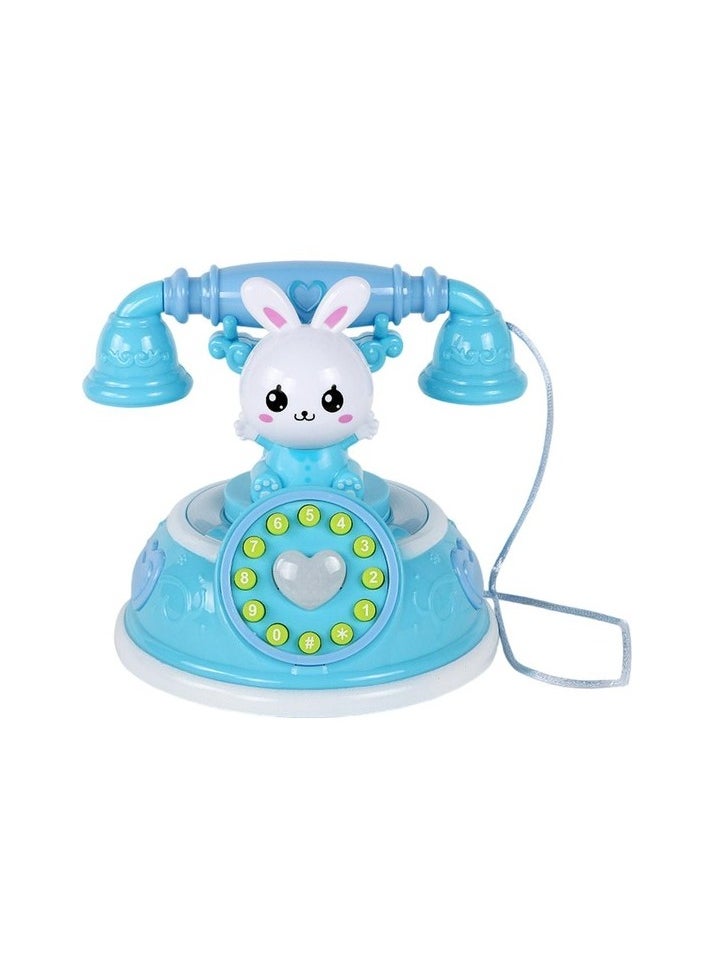 Cartoon Phone Toy Light Music Story With Baby For Kids Pink Colour:Blue