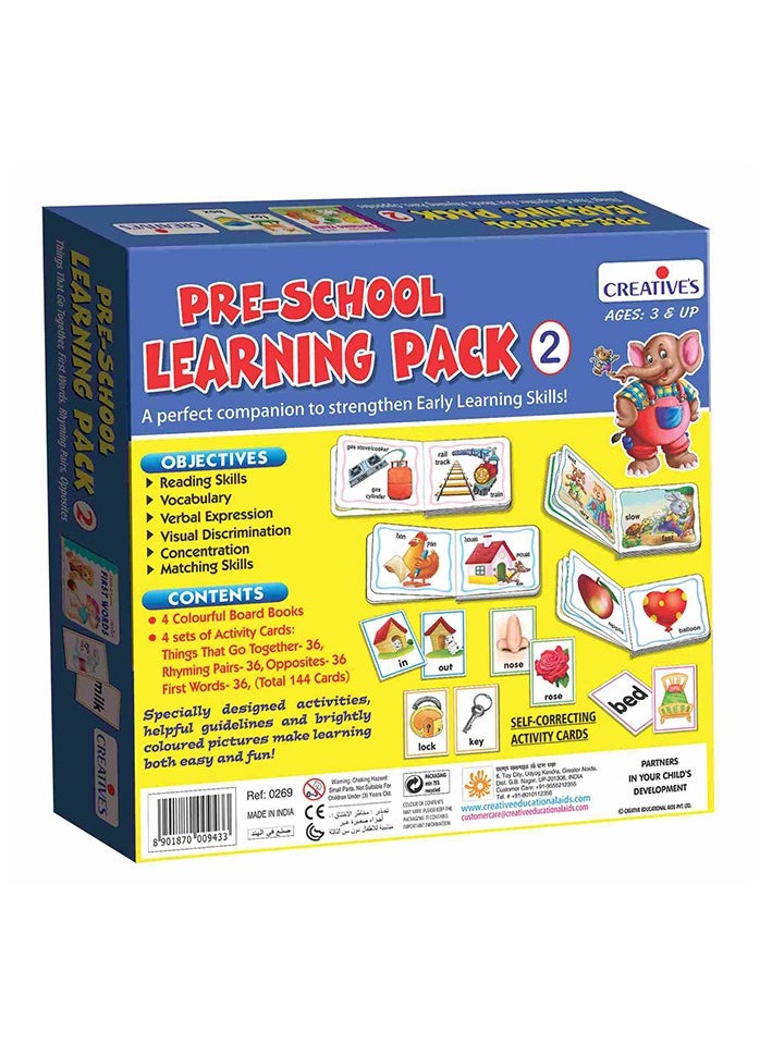 Creative's Pre-School Learning Pack - 2 | Early Learning Pack | Board Books & Activity Cards | Home/ School Learning Pack | Reading | Matching Card Games | For Ages 3 & Up