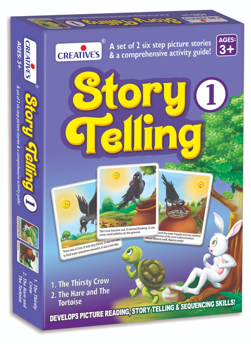 Creative's Story Telling-1 |Story Telling Sequence Cards |Learning & Educational |Story Telling Picture Series |Pre-school Story Telling Game |The Thirsty Crow & The Hare and The Tortoise |Ages 3 & Up