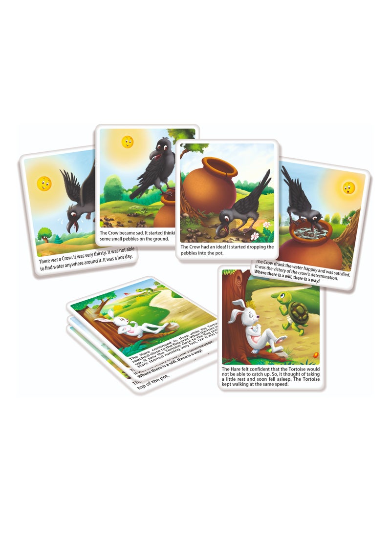 Creative's Story Telling-1 |Story Telling Sequence Cards |Learning & Educational |Story Telling Picture Series |Pre-school Story Telling Game |The Thirsty Crow & The Hare and The Tortoise |Ages 3 & Up