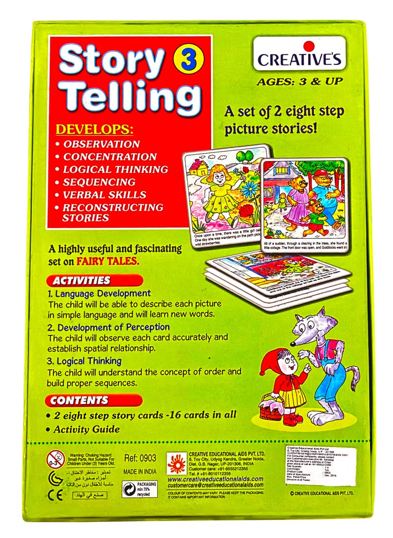 Creative's Story Telling - 3 | Story Cards | Learning & Educational | Story Telling Series | Pre-School Story Telling Games | Red Riding Hood & The Three Bears | for Ages 3 & Up